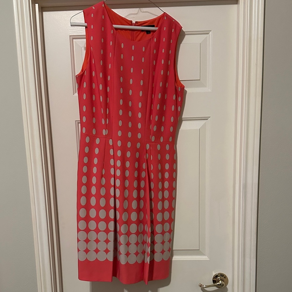Coral Polka Dot Midi Dress